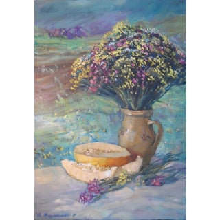 Oil Painting Melon and Wildflower Mishurovsky v. V. For Sale