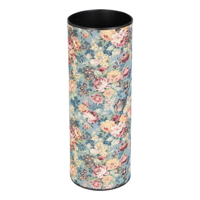 Aubusson Floral Tapestry Umbrella Stand For Sale