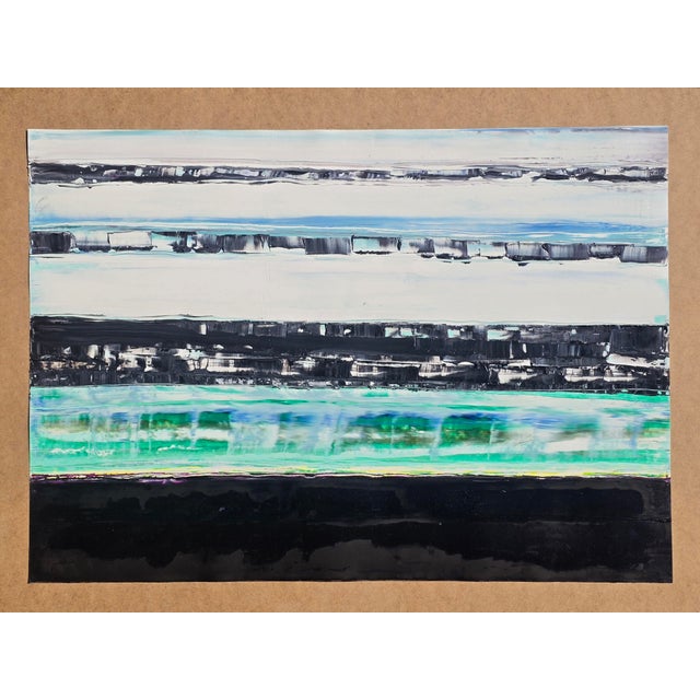 Green Contemporary Abstract Seascape — Original Oil Painting by Diane Grant | Unframed For Sale - Image 8 of 8