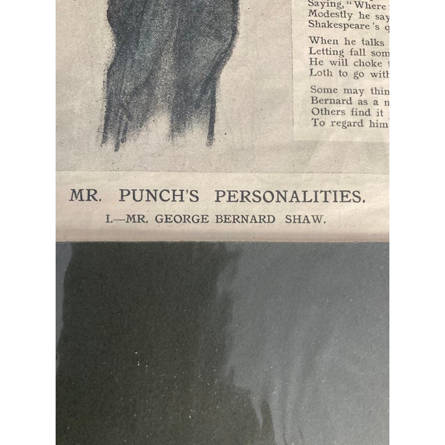 Mr Punches Personalities: Mr George Bernard Shaw By Bernard Partidge 19th Century 10 3/4 X 13 1/4 matted and in perfect...