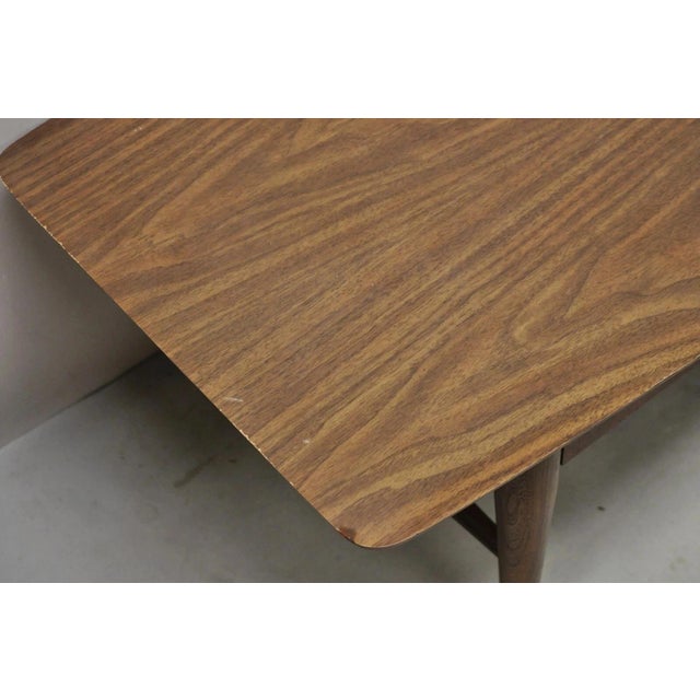 Brown Lane Mid Century Modern 56" Long Surfboard Laminate Top Coffee Table With Drawer For Sale - Image 8 of 11