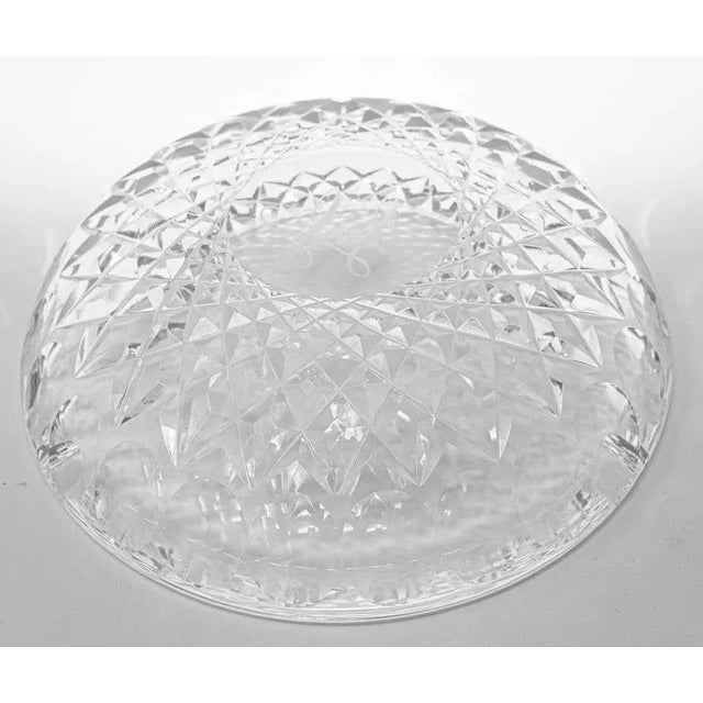 Beautiful cut crystal clear glass ashtray decorated with a monogram design. Heavy crystal shines like a diamond. Wonderful...