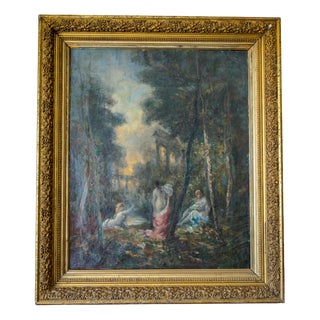 Marie Abraham Rosalbin De Buncey, Diana's Bath, 19th Century, Oil on Canvas, Framed For Sale