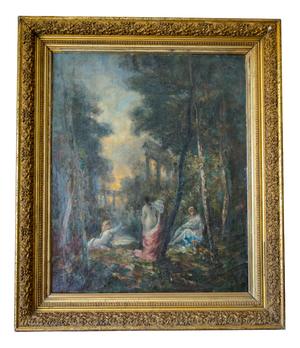 Marie Abraham Rosalbin De Buncey, Diana's Bath, 19th Century, Oil on Canvas, Framed