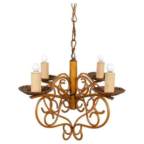 Mid-Century Pendant in Bamboo, Rattan and Wicker, Italy, 1960s For Sale - Image 17 of 17