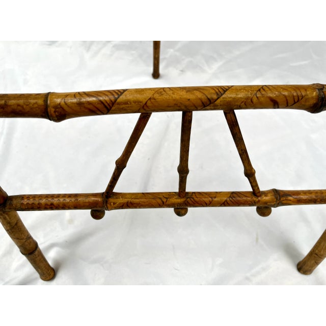 Wood Vintage Scorched Bamboo Folding Floor Easel For Sale - Image 7 of 11