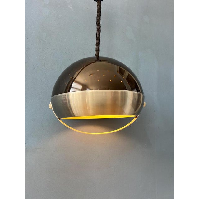 Mid-CenturySpace Age Dome Pendant Lamp from Lakro For Sale - Image 5 of 11