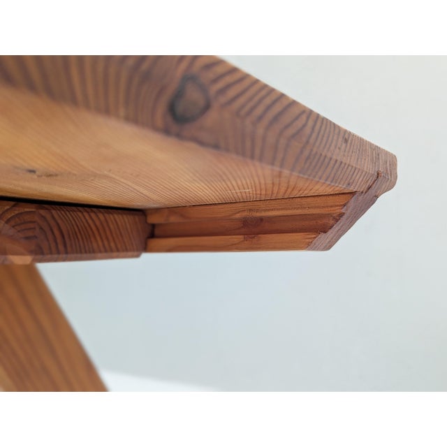 French Hexagonal Pine Side Table in the style of Pierre Chapo, 1970s For Sale - Image 6 of 9