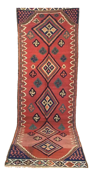 Antique Oriental Nomadic Ardabil Kilim, 1930s