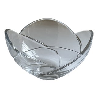 Vintage Art Glass Centerpiece Bowl With Sculptural Freeform Design For Sale