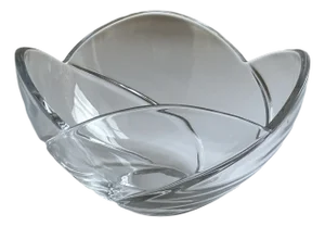 Vintage Art Glass Centerpiece Bowl With Sculptural Freeform Design