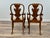 Vintage Queen Anne Burl Walnut Dining Chairs With Leopard Velvet Seats — Set of 8 For Sale In New York - Image 6 of 18
