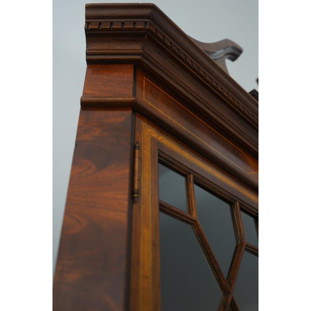 English Made Mahogany Inlaid Corner Cabinet For Sale - Image 16 of 17