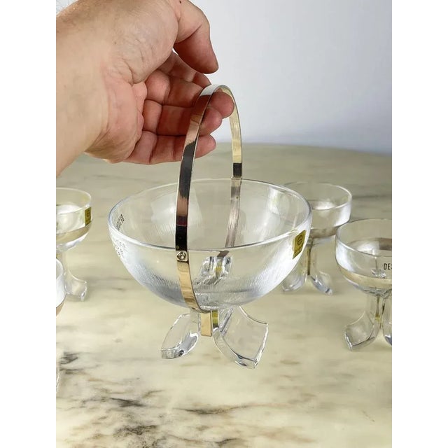 Italian Seven-Piece Set in Crystal and Silver 800 by Taddei Sestini for Kristall Krisla, 1970, Set of 7 For Sale - Image 4 of 12