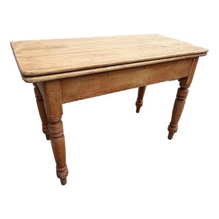 Antique Scrubbed Pine Drop-Leaf Table For Sale