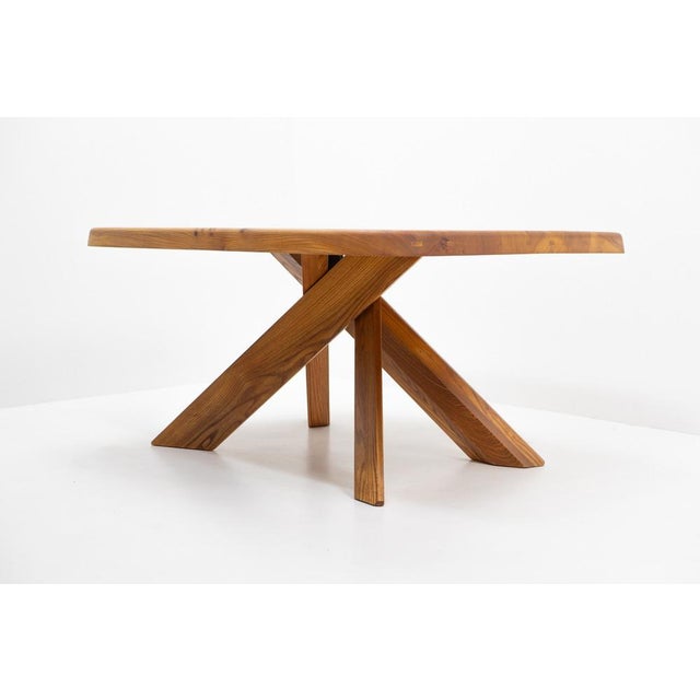 Mid-Century Modern S35 & T35 Corner Dining Set in French Elm by Pierre Chapo, France, 1980s, Set of 3 For Sale - Image 3 of 13