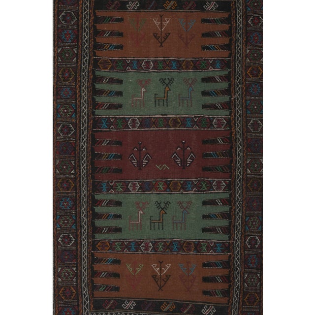 Animal Soumac Kilim Rug 3'4'' X 5'4'' For Sale In Philadelphia - Image 6 of 13