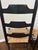 Black Vintage Primitive Ladder Back Chairs With Handwoven Rush Seats – Pair For Sale - Image 8 of 12