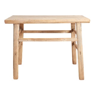 Antique Rustic Elm Console Table For Sale