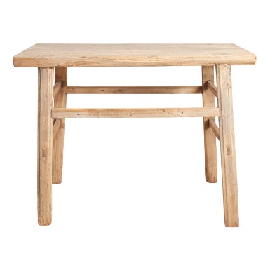 Antique Rustic Elm Console Table For Sale