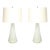 Modernist Hand-Blown Fluted Oyster Murano Glass & Brass Table Lamps For Sale