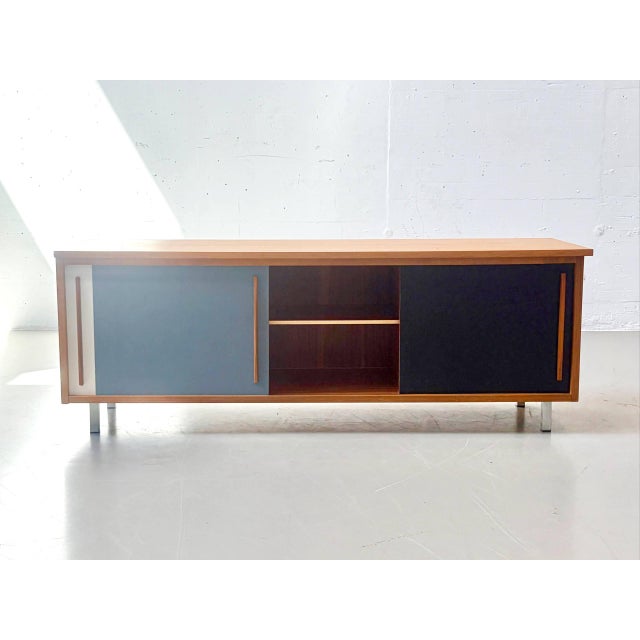 Wood Mid-Century Swiss Sliding Door Sideboard by Wohnbedarf AG Basel, 1950s For Sale - Image 7 of 12
