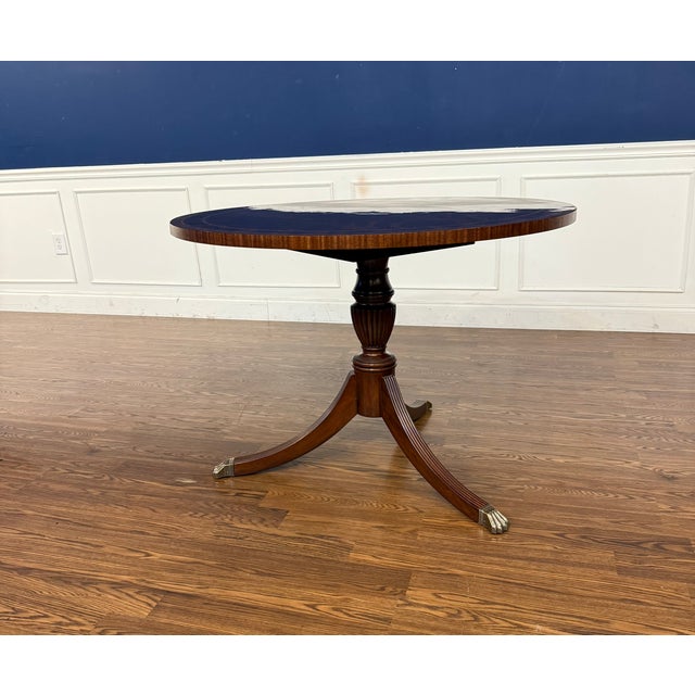 Leighton Hall Furniture Round Mahogany Georgian Style Foyer/Breakfast/Game Table by Leighton Hall - Showroom Sample For Sale - Image 4 of 12