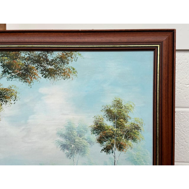 Tranquil Australian Landscape with Eucalyptus Trees - Vintage 20th Century Art 1960 Circa For Sale - Image 12 of 14