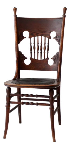 Antique Eastlake Victorian Side Chair With Leather Seat