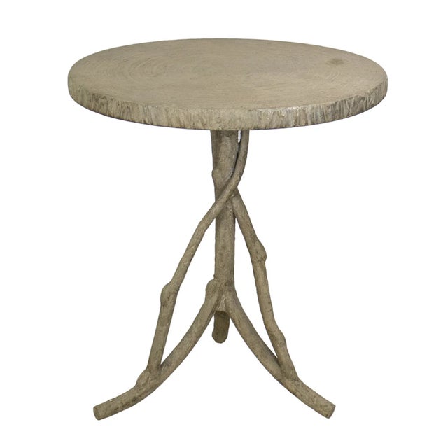 Matthew Izzo Home Faux Bois Iron Side Table For Sale - Image 4 of 4