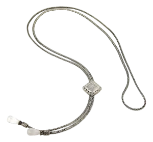 Mid 20th Century John Hardy Diamond Clear Quartz Sterling Silver & 18k Tassel Pendant Necklace