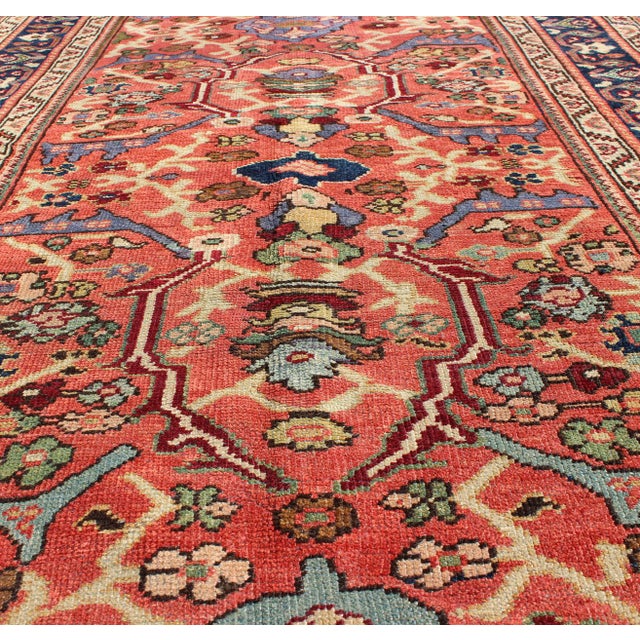 Early 20th Century Antique Persian Sultanabad Rug With All-Over Floral and Geometric Motifs 4'0"x6'2" For Sale - Image 5 of 7