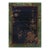 1920s Navy Blue Floral Vase Antique Chinese Art Deco Carpet 8' 10" X 11' 6" Rug For Sale