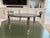 Vintage Moroccan Chased Silver-Tone Footed Tray Table With Glass Top & Turned Finial Legs For Sale - Image 4 of 4