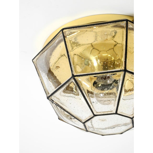 Vintage Glass Ceiling Lamp in Octagon Shape from Limburg, 1970s For Sale - Image 12 of 18