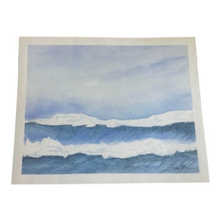 “Quiet Horizon” Original Watercolor Seascape by Nancy Smith For Sale