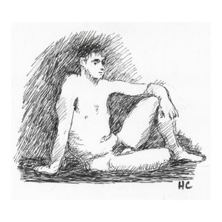 1970s Hayward Cirker Male Nude Drawing For Sale
