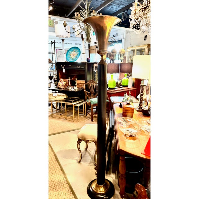 Metal Pair Art Deco Torcheres or Floor Lamps For Sale - Image 7 of 11