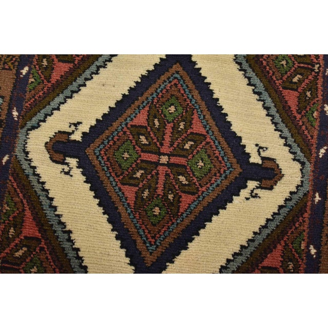 Hamedan Runner 2’8” X 9′ Ivory Wool Vintage Tribal Hand-Knotted Oriental Rug For Sale - Image 4 of 12