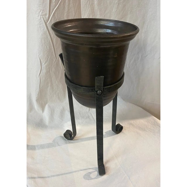Cachepot Brown Planter Vintage Showroom Sample For Sale In New York - Image 6 of 8