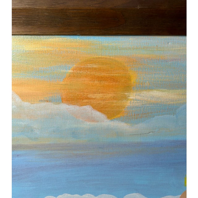 Wood Impressionistic Seascape "Let's Go Swimming" Oil Painting on Canvas by Danos, Framed For Sale - Image 7 of 10
