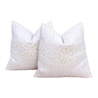 Mandala, Pair of Appliqué Pillow Covers For Sale