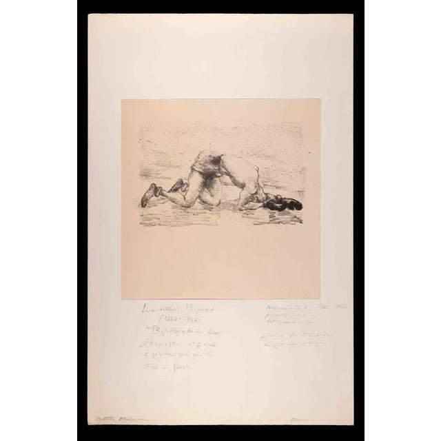 Physiology of Boxing is an Original Lithograph realized by Luc Albert Moreau (1882-1948). The artwork is in good condition...