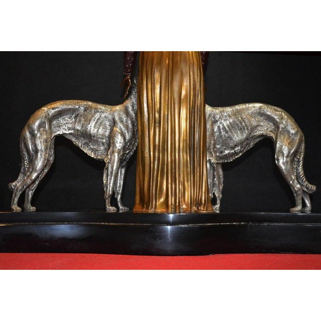 after Demetre Chiparus, Art Deco Sculpture, Bronze and Marble For Sale - Image 16 of 18