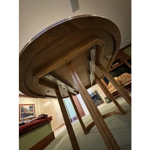 Vintage McGuire Blonde Round Dining or Game Table With Two Leaves For Sale - Image 11 of 12