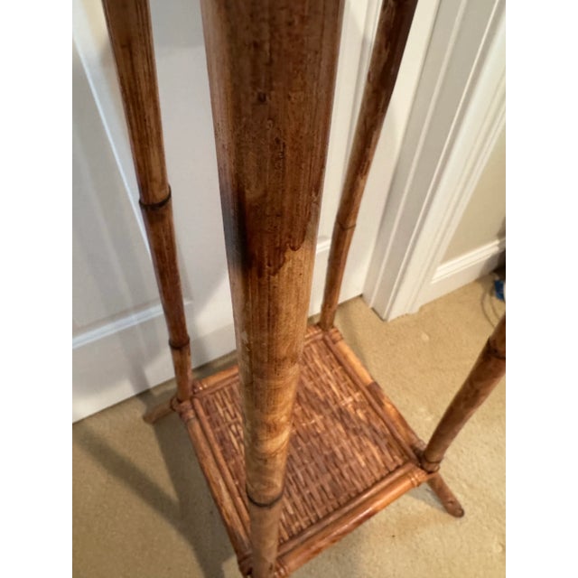 Wood Vintage Tall Bamboo Stand For Sale - Image 7 of 10