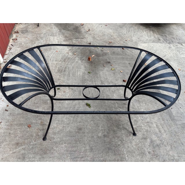 gorgeous relic, just sandblasted. stands sturdy. needs glass so you can decide if you want an umbrella cut out or not......