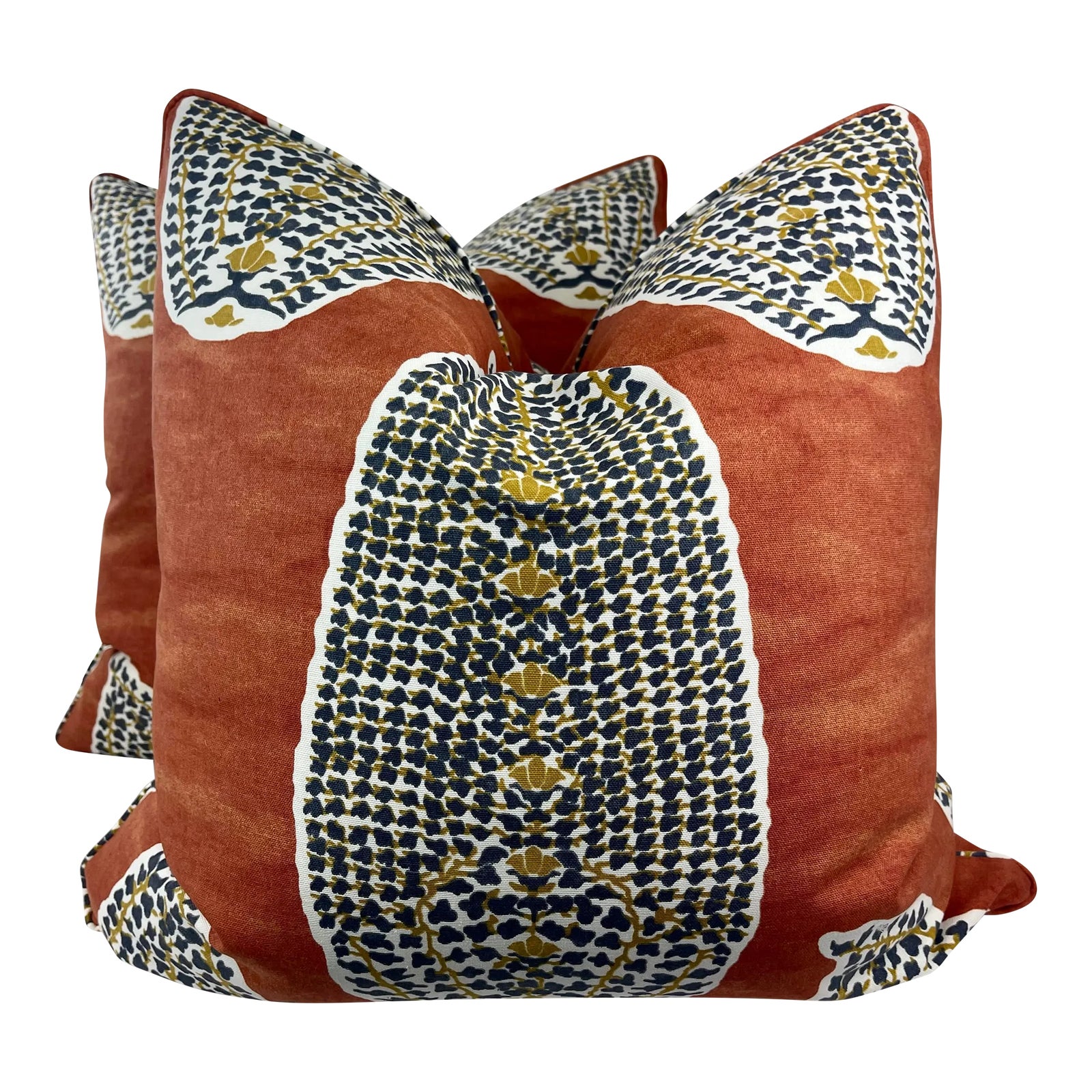 Robert Allen "Paisley Stamp" in Persimmon 22" PillowsA Pair Chairish