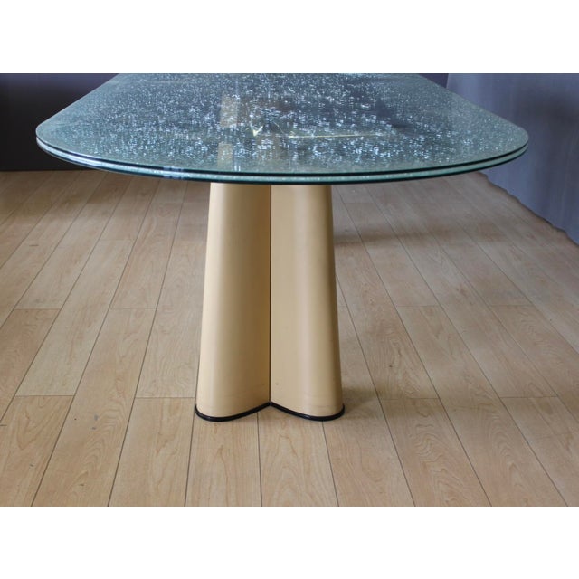 Beige Vintage Dining Table with Broken Glass Effect Top, 1970 For Sale - Image 8 of 16
