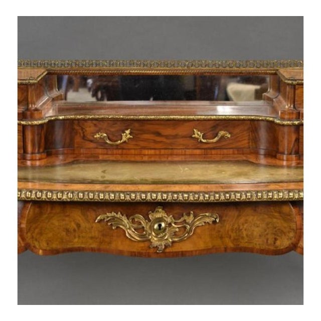 Victorian Burr Walnut Writing Table, 1860s For Sale - Image 6 of 17